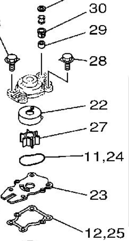 IMPELLER KIT YAMAHA 30-40 HK 4-TAKT - 2