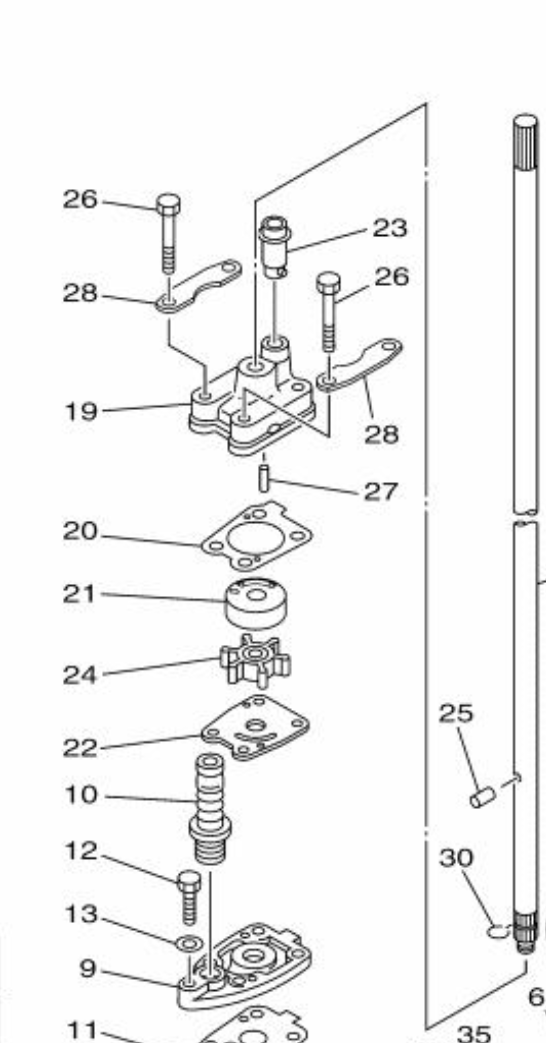 IMPELLER KIT YAMAHA 4–6 HK - 2