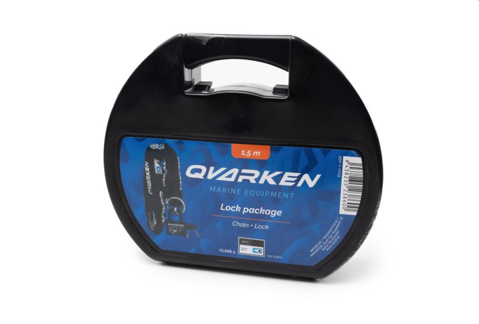QVARKEN lukituspakkaus ketju 1,5 m + lukko Luokka 3 - 2