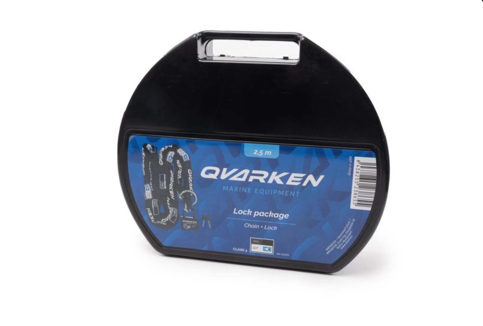 QVARKEN lukituspaketti ketju 2,5 m + lukko Luokka 3 - 2