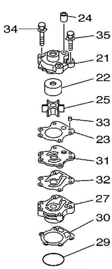 IMPELLER KIT Yamaha 60 HV 2-TAHTI - 2