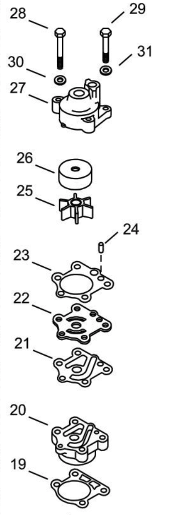 IMPELLER KIT YAMAHA 60-90 HK 2-TAKT - 2