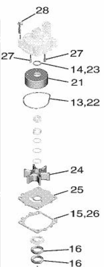 IMPELLER KIT Yamaha 80-130 HV 4-TAHTI - 2