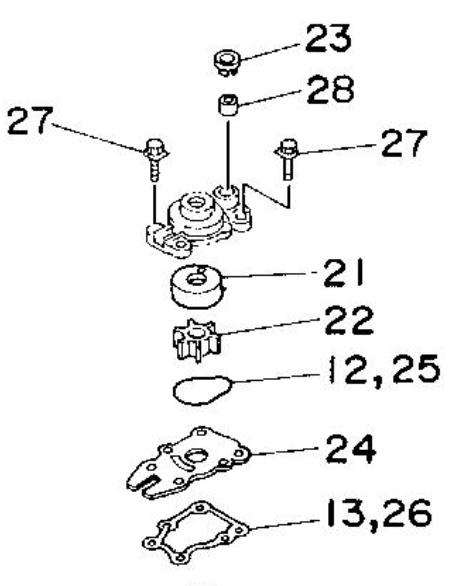 IMPELLER KIT YAMAHA 40-60 HK 2TAKT 4TAKT - 2