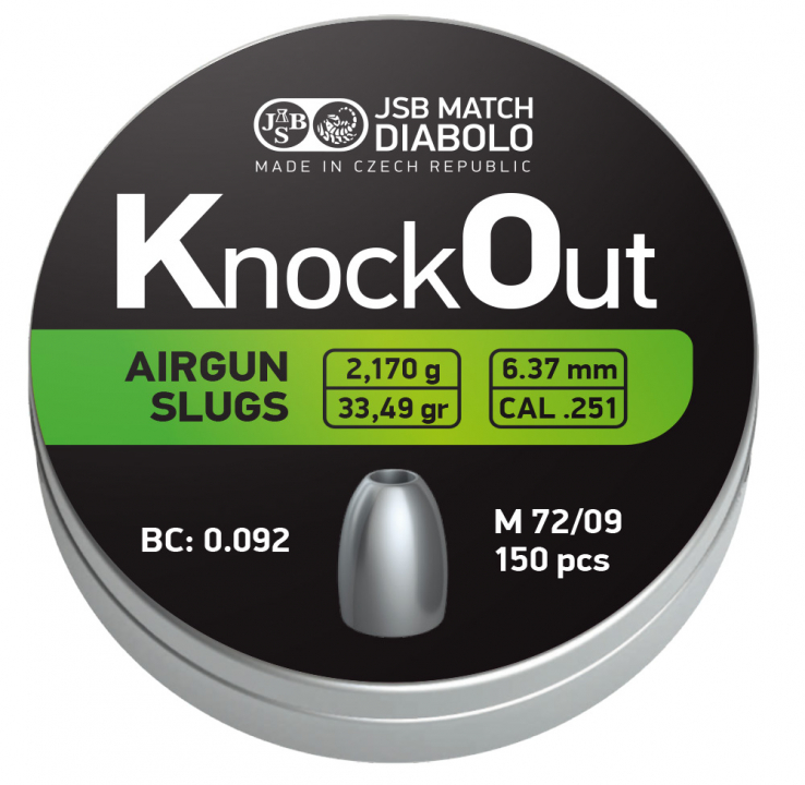 JSB KO SLUGS, 6,37MM (0.251) - 2,170G