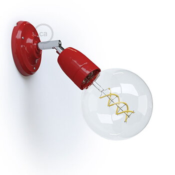 Vägglampa Porslin, röd