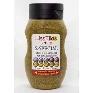 Lissellas S-Special senap 315 g plastflaska Pris per st