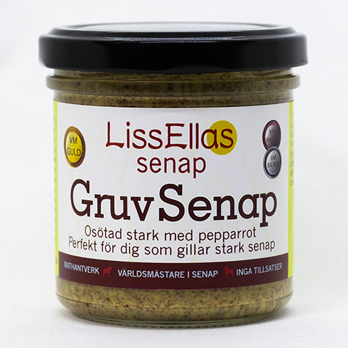 Lissellas Gruvsenap osötad 150g glas Vegan Pris per st