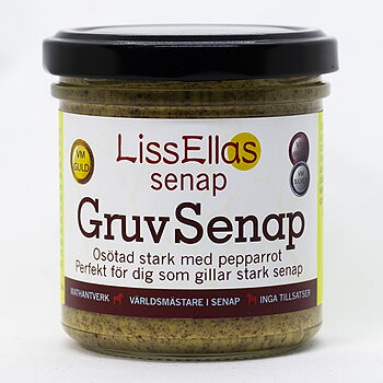 Lissellas Gruvsenap osötad 150g glas Vegan Pris per st