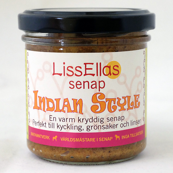 Lissellas Senap Indian style 150 g glas Pris per st