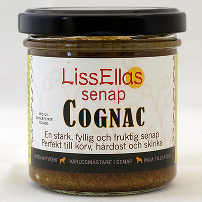 Lissellas Cognacsenap 150 g glas Vegan Pris per st