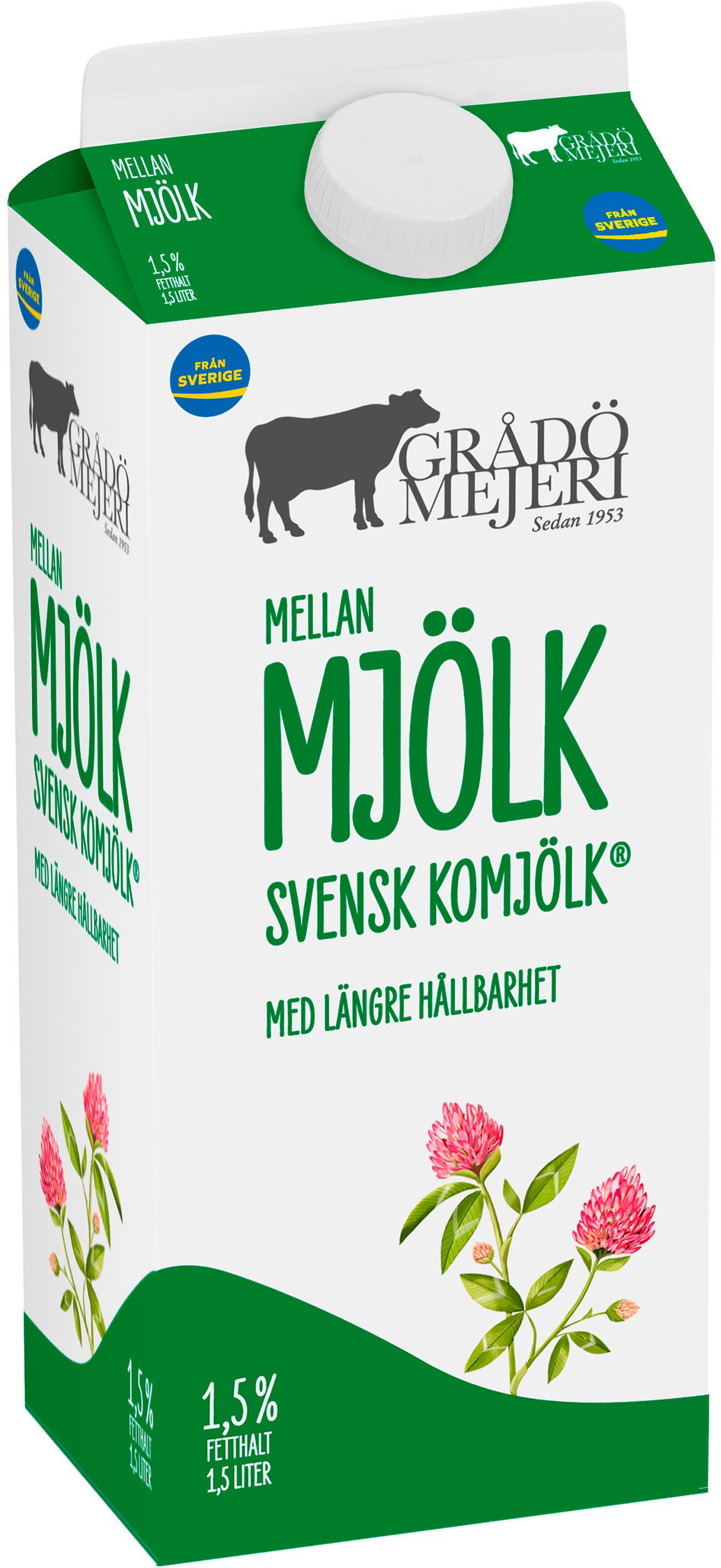 Grådö Mejeri, Mellanmjölk ESL 1,5% 1,5  liter,