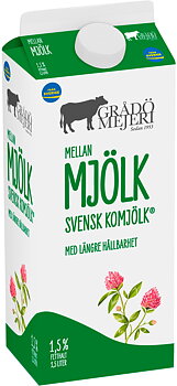 Grådö Mejeri, Mellanmjölk ESL 1,5% 1,5  liter,