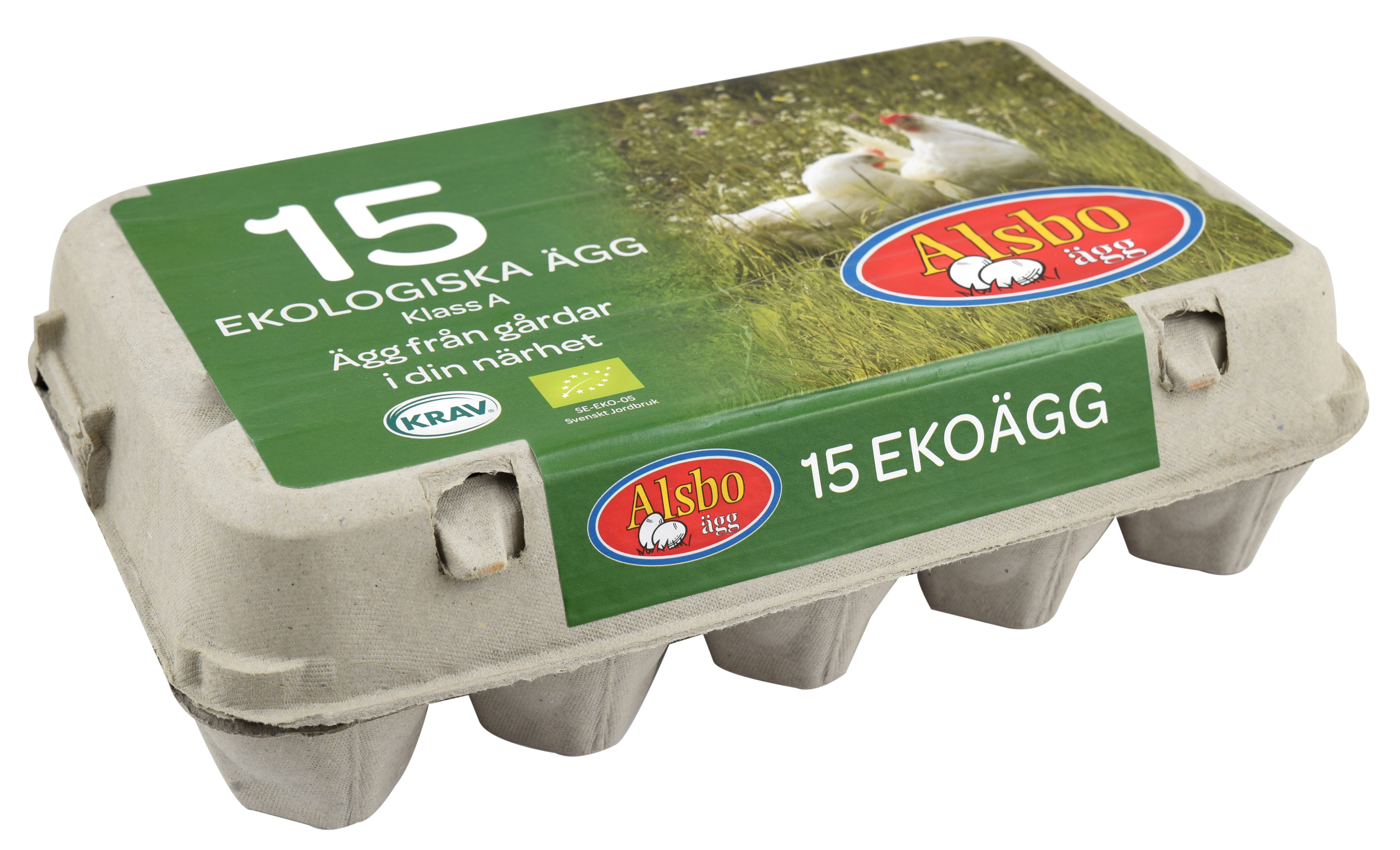 Alsbo ägg medium KRAV Kartong om 15 st