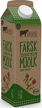 Grådö Mejeri, Mellanmjölk 1,5% KRAV 1 liter
