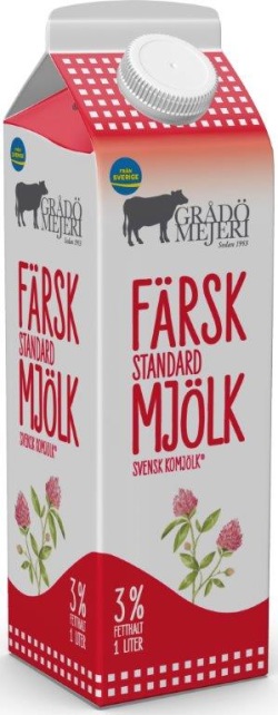 Grådö Mejeri, Standardmjölk 3% 1 liter