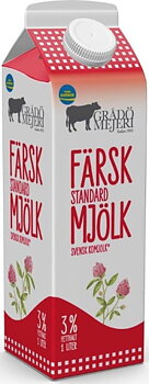 Grådö Mejeri, Standardmjölk 3% 1 liter