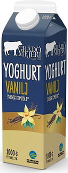 Grådö Mejeri Yoghurt vanilj 2,7% 1 liter