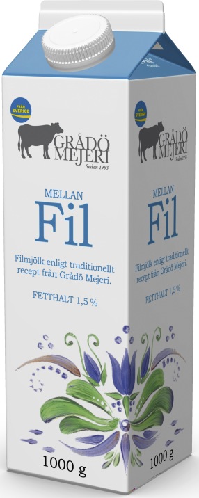 Grådö Mejeri Mellanfil 1.5% 1 liter