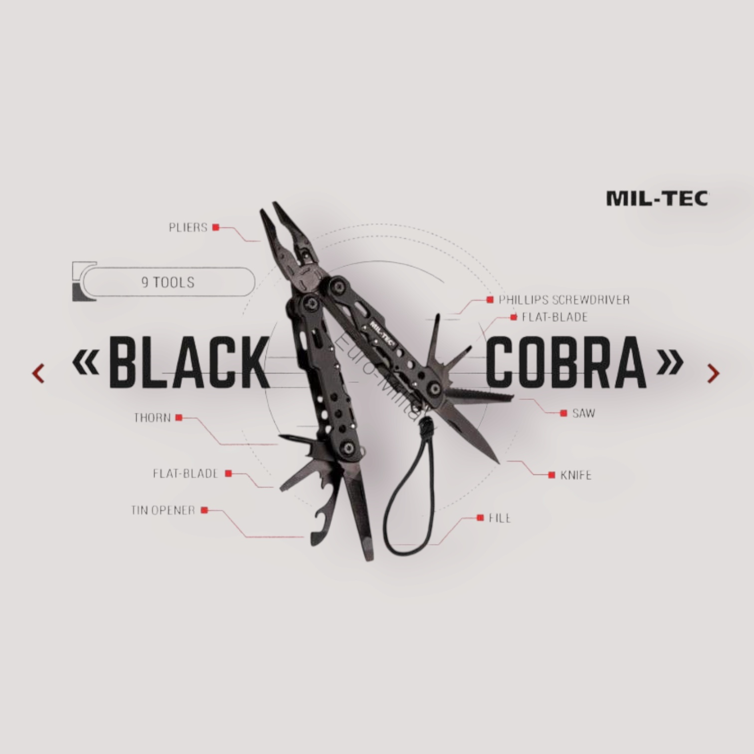 Multiverktyg, Black Cobra Multi Tool, Mil-Tec - 4