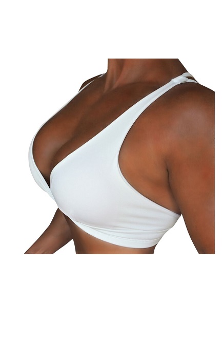 White Athletic Push Up Sports Bra