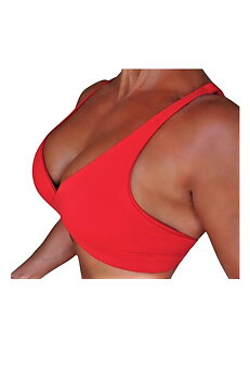 RAW By Adriana Kuhl Athletic Push Up Sports Bra Red