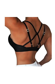 RAW By Adriana Kuhl Athletic Push Up Sports Bra Black