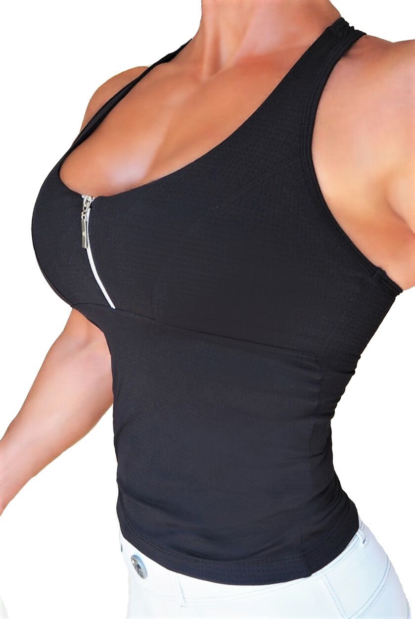 RAW By Adriana Kuhl Zip Tanktop Black Mesh