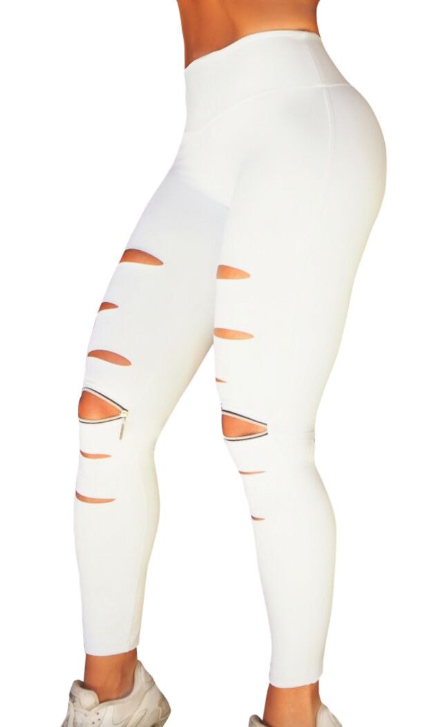RAW By Adriana Kuhl Rebel Tights White