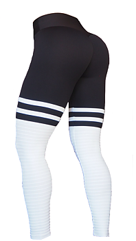 RAW By Adriana Kuhl High Sox Leggings Black/White