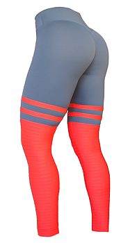 RAW By Adriana Kuhl High Sox Leggings Grey/Red