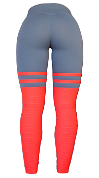 RAW By Adriana Kuhl High Sox Leggings Grey/Red