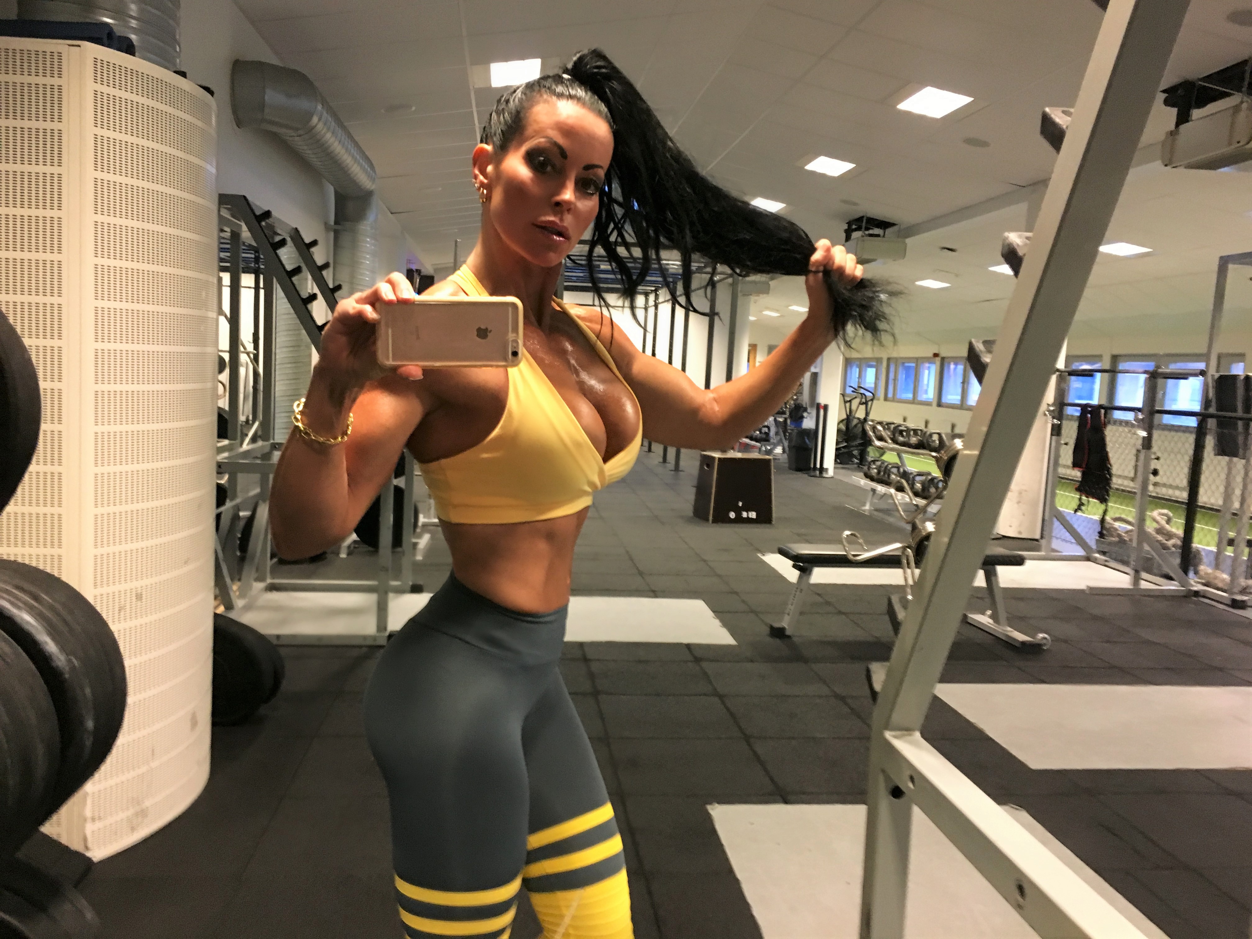 RAW By Adriana Kuhl High Sox Leggings Grey/Yellow - 3
