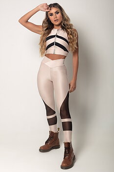 HIPKINI Street Tights Beige/Black