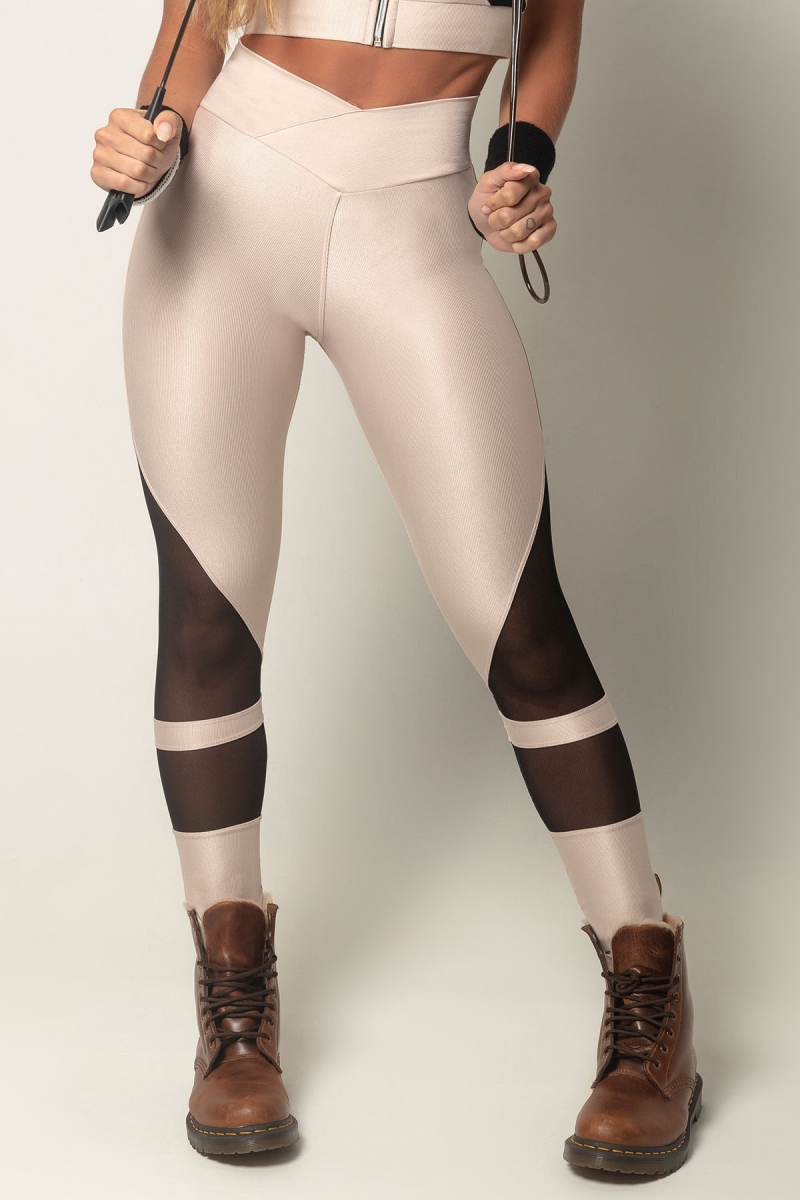 HIPKINI Street Tights Beige/Black
