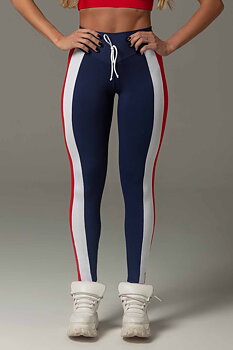 HIPKINI Stripes Scrunch Tights  Dark Blue