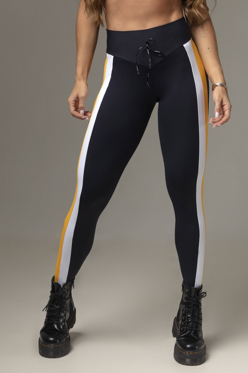 HIPKINI Scrunch Tights  Sport Black/Yellow