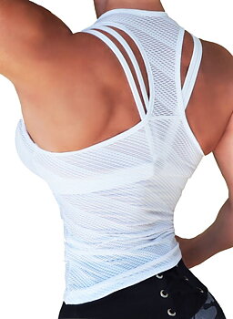 RAW By Adriana Kuhl Net Tanktop White