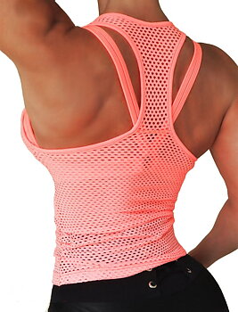 RAW By Adriana Kuhl Net Tanktop Coral