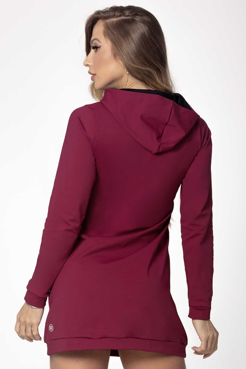 HIPKINI Relax Long Hoodie Bordeaux - 3