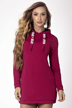 HIPKINI Relax Long Hoodie Bordeaux