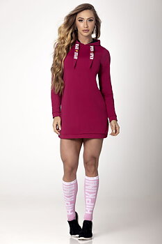 HIPKINI Relax Long Hoodie Bordeaux