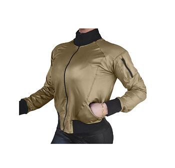 Raw By Adriana Kuhl Bomber Jacket Shiny Army