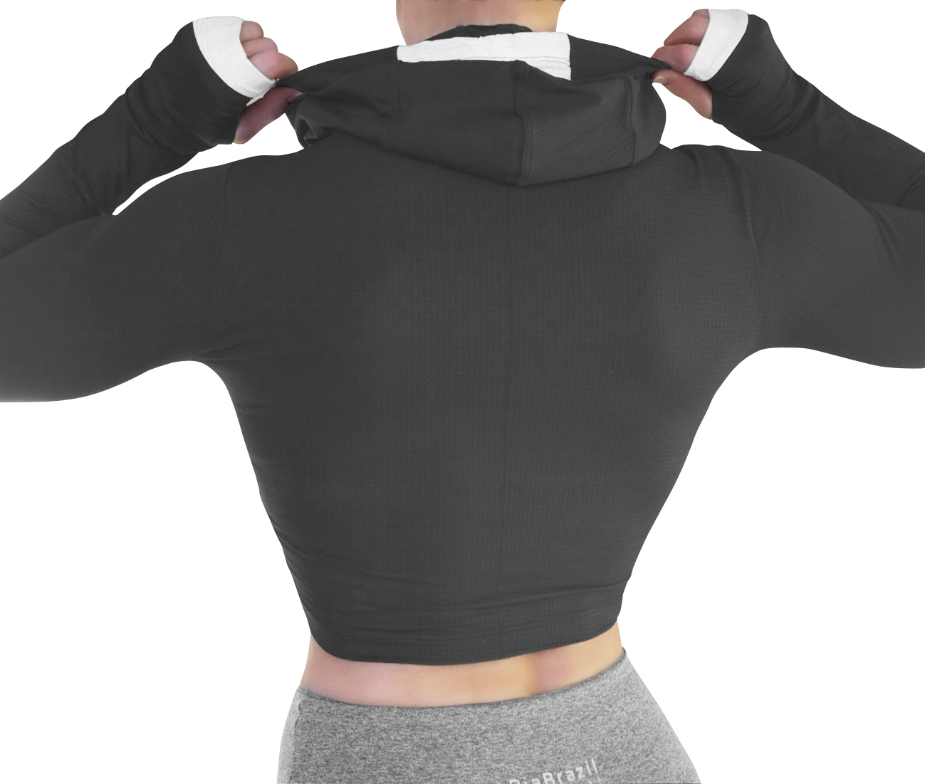 Raw By Adriana Kuhl Crop Hoodie Black - 3