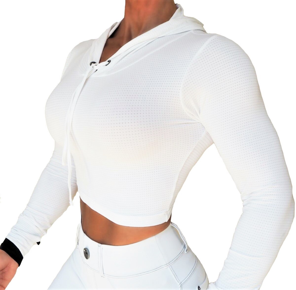 Raw By Adriana Kuhl Crop Hoodie White - 2