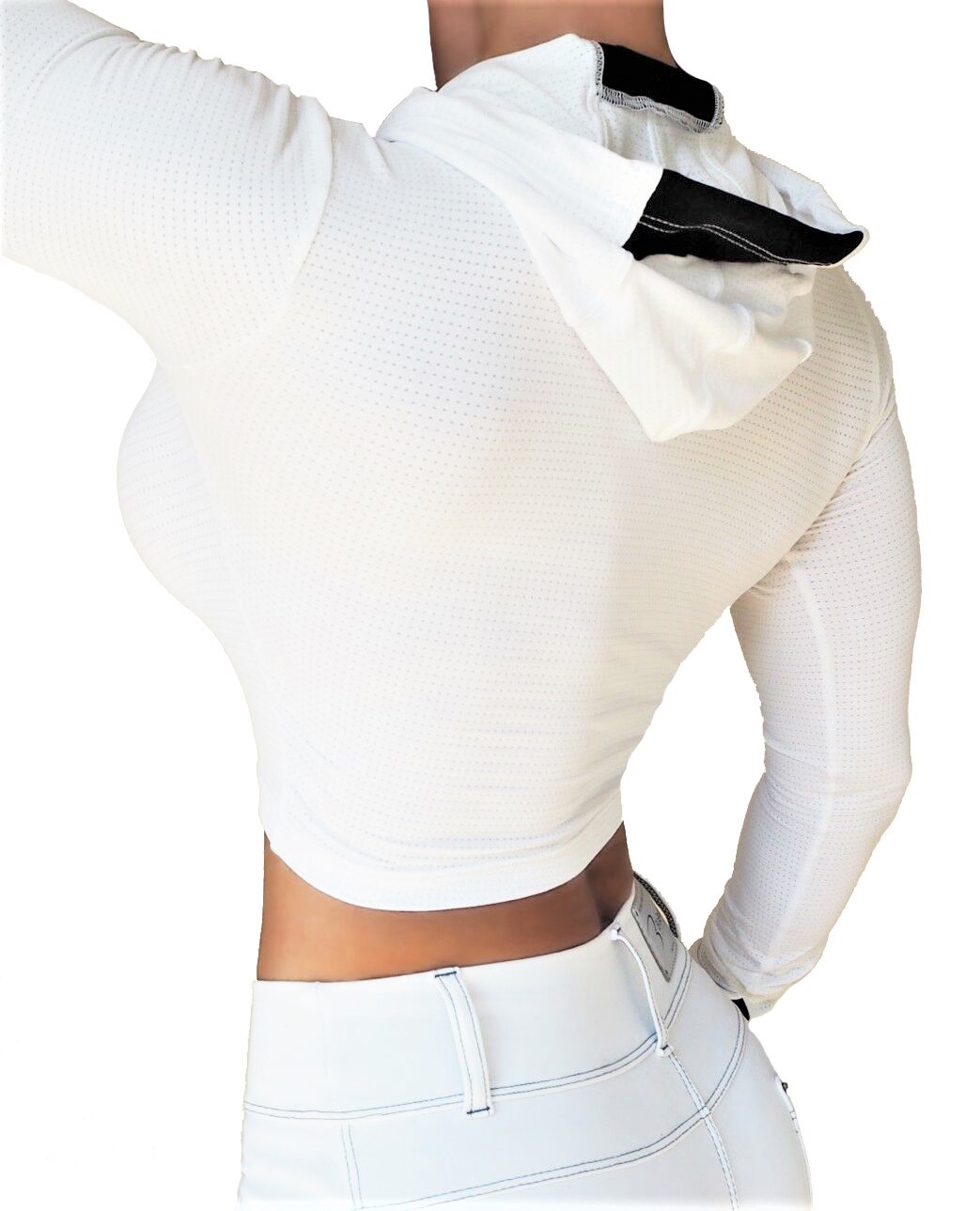 Raw By Adriana Kuhl Crop Hoodie White - 3
