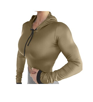Raw By Adriana Kuhl Crop Hoodie Shiny Army