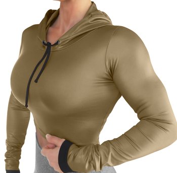 Raw By Adriana Kuhl Crop Hoodie Shiny Army