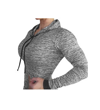 Raw By Adriana Kuhl Crop Hoodie Grey