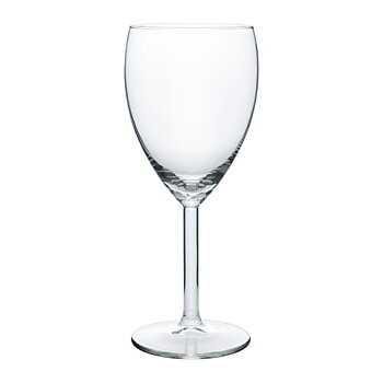 Vitvin glas med etasat motiv